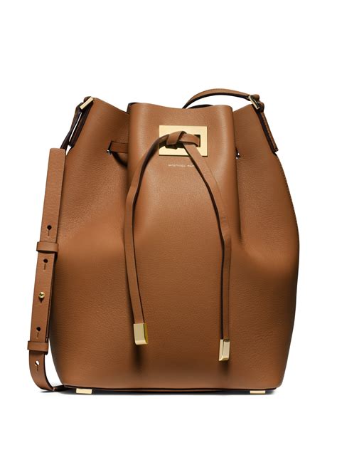 michael kors bucket bag brown|michael kors miranda bucket bag.